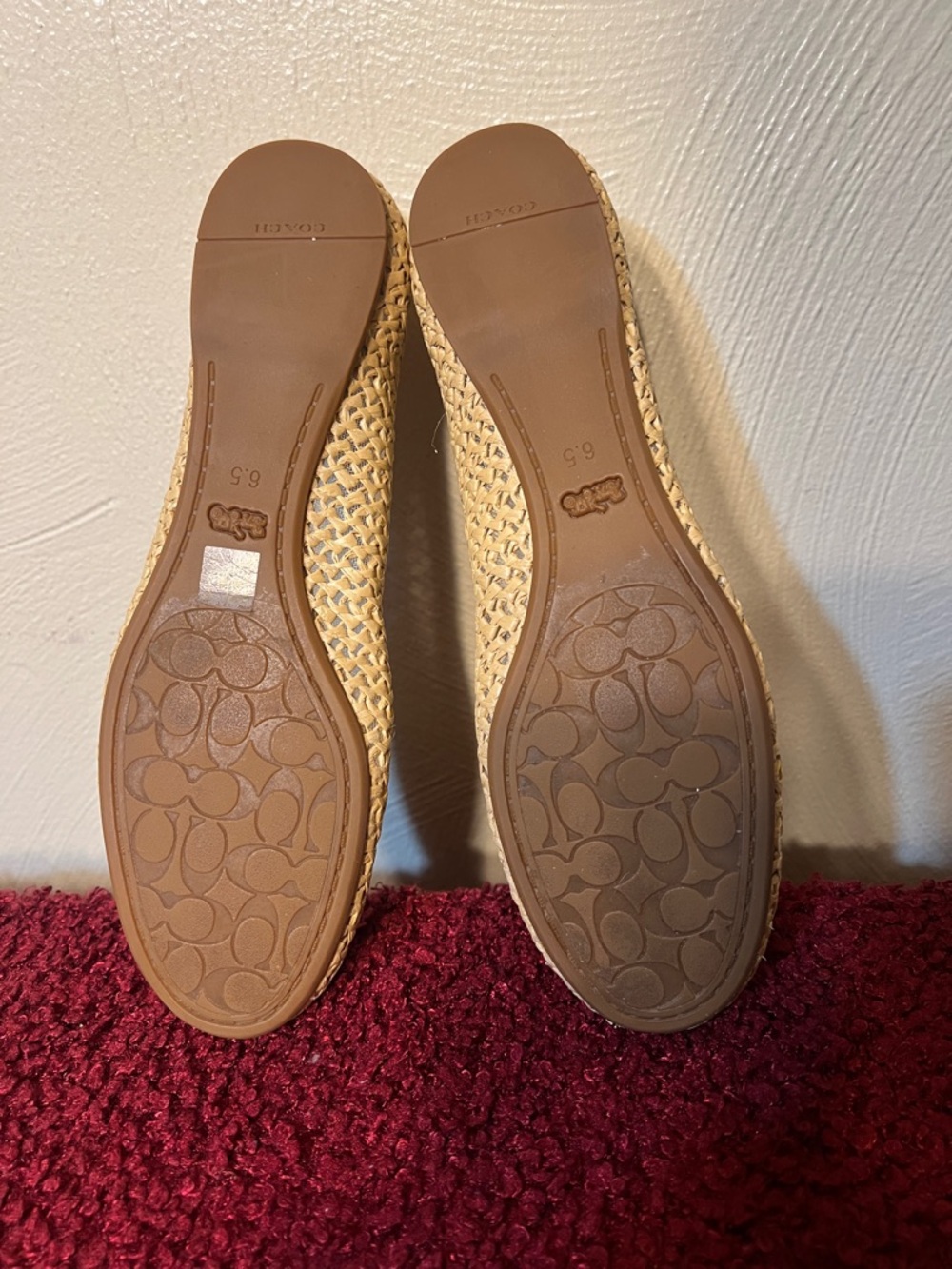 ABIGAIL FLAT Raffia Coach Ballet Flats Size 6.5 - Picture 8 of 14